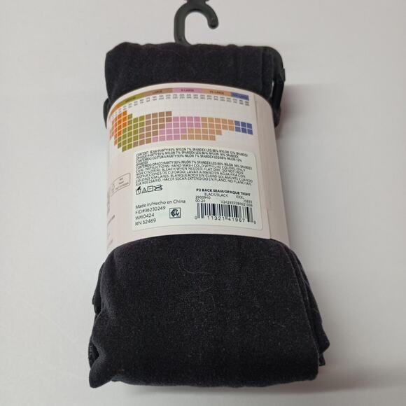 Size XXXL 2 Pair Joyspun Fashion Tights Back Seam Opaque Black - Picture 3 of 4